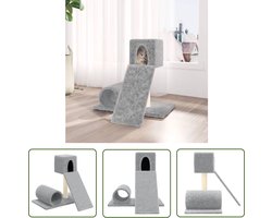 vidaXL Kattenkrabpaal - Kattenmeubilair - Kattenmeubel met sisal krabpalen 59 cm lichtgrijs - Sisalkrabbers - Kattenhuisje - Kattenspelletjes