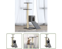 vidaXL Kattenkrabpaal - Kattenmeubilair - Kattenmeubel met sisal krabpalen 92 cm lichtgrijs - Kattenhuis - Kattenplatform - Kattenspelen