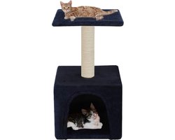 vidaXL - Kattenkrabpaal - met - sisal - krabpaal - 55 - cm - donkerblauw