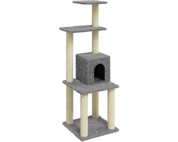vidaXL - Kattenkrabpaal - met - sisal - krabpalen - 105 - cm - lichtgrijs