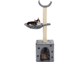 vidaXL - Kattenkrabpaal - met - sisal - krabpalen - 105 - cm - pootafdrukken - grijs