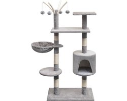 vidaXL - Kattenkrabpaal - met - sisal - krabpalen - 125 - cm - grijs