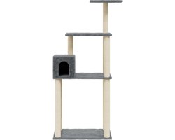 vidaXL - Kattenkrabpaal - met - sisal - krabpalen - 147 - cm - donkergrijs