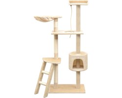 vidaXL - Kattenkrabpaal - met - sisal - krabpalen - 150 - cm - beige