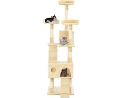 vidaXL - Kattenkrabpaal - met - sisal - krabpalen - 170 - cm - beige
