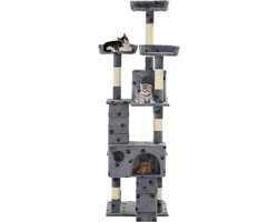 vidaXL - Kattenkrabpaal - met - sisal - krabpalen - 170 - cm - pootafdrukken - grijs