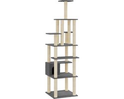 vidaXL - Kattenkrabpaal - met - sisal - krabpalen - 183 - cm - donkergrijs