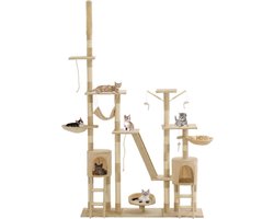 vidaXL - Kattenkrabpaal - met - sisal - krabpalen - 230-250 - cm - beige