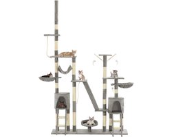 vidaXL - Kattenkrabpaal - met - sisal - krabpalen - 230-250 - cm - grijs