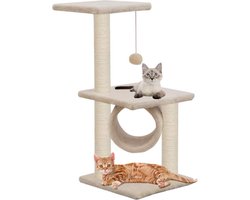 vidaXL - Kattenkrabpaal - met - sisal - krabpalen - 65 - cm - beige