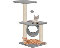 vidaXL - Kattenkrabpaal - met - sisal - krabpalen - 65 - cm - grijs