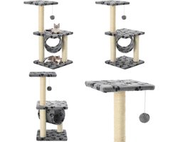 vidaXL Kattenkrabpaal met sisal krabpalen 65 cm pootafdrukken grijs - Kattenmeubel - Kattenmeubels - Kattenmeubelen - Kattenmeubilair