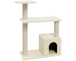 vidaXL - Kattenkrabpaal - met - sisal - krabpalen - 70 - cm - crèmekleurig