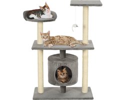 vidaXL - Kattenkrabpaal - met - sisal - krabpalen - 95 - cm - grijs