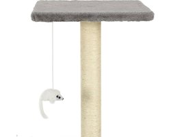 vidaXL - Kattenkrabpaal - met - sisal - krabpalen - 95 - cm - pootafdrukken - grijs