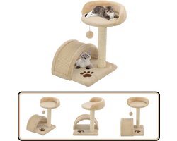 vidaXL Kattenkrabpaal - Sisal - 40 cm - Beige en Bruin Kattenkrabpaal - Krabpaal - Kattenspullen - KattenmeubilAIR - Kattentoys