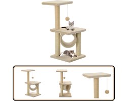 vidaXL Kattenkrabpaal - Sisal - 65 cm - Beige Kattenkrabpaal - Krabpaal - Kattenspullen - Kattenmeubil - Kattentoy