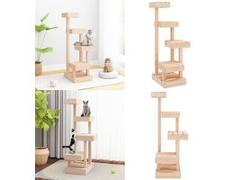 vidaXL Kattenmeubel 45,5x49x103 cm massief grenenhout - Kattenmeubel - Kattenmeubels - Kattentoren - Kattenkrabpaal