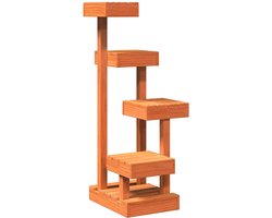 vidaXL - Kattenmeubel - 45,5x49x103 - cm - massief - grenenhout - wasbruin