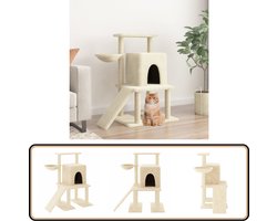 vidaXL Kattenmeubel - Crème - 96,5 cm - Sisal Krabpalen Kattenmeubel - Krabpaal - Kattenspullen - Kattenentertainment - Sisalkrabbers