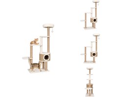 vidaXL Kattenmeubel - Kattenmeubelen - Kattenmeubels - Kattenmeubilair - Kattenmeubel met luxe kussen en krabpalen 148 cm zeegras