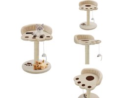 vidaXL Kattenmeubel - Kattenmeubels - Kattenmeubelen - Kattenmeubilair - Kattenkrabpaal met sisal krabpaal 40 cm beige en bruin