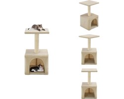 vidaXL Kattenmeubel - Kattenmeubels - Kattenmeubelen - Kattenmeubilair - Kattenkrabpaal met sisal krabpaal 55 cm beige