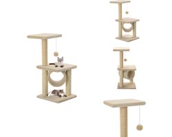 vidaXL Kattenmeubel - Kattenmeubels - Kattenmeubelen - Kattenmeubilair - Kattenkrabpaal met sisal krabpalen 65 cm beige