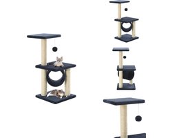 vidaXL Kattenmeubel - Kattenmeubels - Kattenmeubelen - Kattenmeubilair - Kattenkrabpaal met sisal krabpalen 65 cm donkerblauw