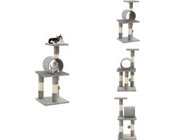 vidaXL Kattenmeubel - Kattenmeubels - Kattenmeubelen - Kattenmeubilair - Kattenkrabpaal met sisal krabpalen 65 cm grijs