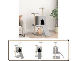 vidaXL Kattenmeubel - Krabpaal - 110 cm - Lichtgrijs Kattenmeubel - Krabpaal - Kattenspullen - Kattenentertainment - Kattenplank