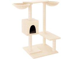 vidaXL - Kattenmeubel - met - krabpalen - 82 - cm - crèmekleurig