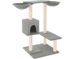 vidaXL - Kattenmeubel - met - krabpalen - 82 - cm - lichtgrijs
