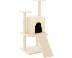 vidaXL - Kattenmeubel - met - sisal - krabpalen - 110 - cm - crèmekleurig