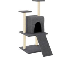 vidaXL - Kattenmeubel - met - sisal - krabpalen - 110 - cm - donkergrijs