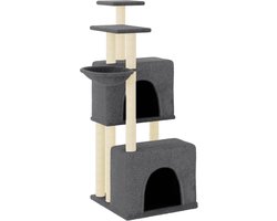 vidaXL - Kattenmeubel - met - sisal - krabpalen - 122 - cm - donkergrijs