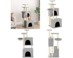 vidaXL Kattenmeubel met sisal krabpalen 122 cm lichtgrijs - Krabpaal - Krabpalen - Kattenpaal -