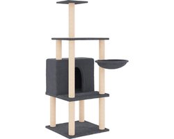 vidaXL - Kattenmeubel - met - sisal - krabpalen - 132 - cm - donkergrijs