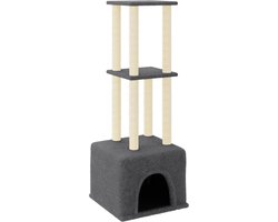 vidaXL - Kattenmeubel - met - sisal - krabpalen - 133,5 - cm - donkergrijs