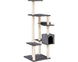 vidaXL - Kattenmeubel - met - sisal - krabpalen - 142 - cm - donkergrijs