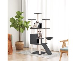 vidaXL - Kattenmeubel - met - sisal - krabpalen - 154 - cm - donkergrijs