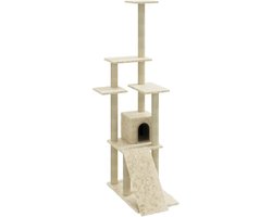 vidaXL - Kattenmeubel - met - sisal - krabpalen - 155 - cm - crèmekleurig