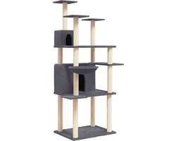 vidaXL - Kattenmeubel - met - sisal - krabpalen - 166 - cm - donkergrijs