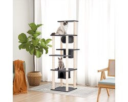 vidaXL - Kattenmeubel - met - sisal - krabpalen - 169 - cm - donkergrijs