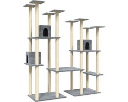 vidaXL - Kattenmeubel - met - sisal - krabpalen - 174 - cm - lichtgrijs