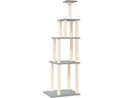 vidaXL - Kattenmeubel - met - sisal - krabpalen - 183 - cm - lichtgrijs