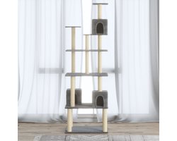 vidaXL - Kattenmeubel - met - sisal - krabpalen - 188 - cm - crèmekleurig