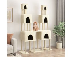 vidaXL - Kattenmeubel - met - sisal - krabpalen - 199 - cm - crèmekleurig