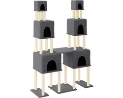 vidaXL - Kattenmeubel - met - sisal - krabpalen - 199 - cm - donkergrijs