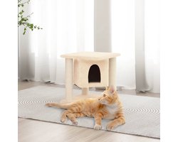 vidaXL - Kattenmeubel - met - sisal - krabpalen - 37 - cm - crèmekleurig